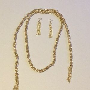 Gold necklace and earring set 🔥✨